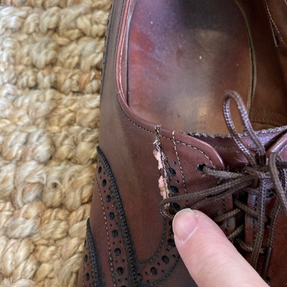 Allen Edmonds Mens Boulevard Classic Brown Brogue Wingtip Dress Shoes Size 10.5D - Picture 3 of 14